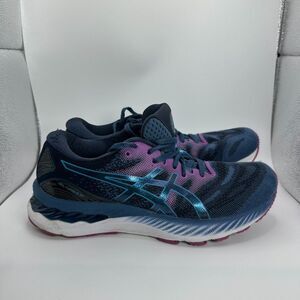 Asics Gel Nimbus 23 Shoes Womens Size 9.5 Wide Blue Purple Running Trainer